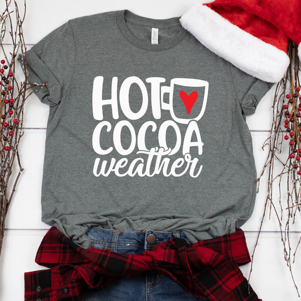 Hot Cocoa Weather Christmas T Shirt for Cozy Celebrations
