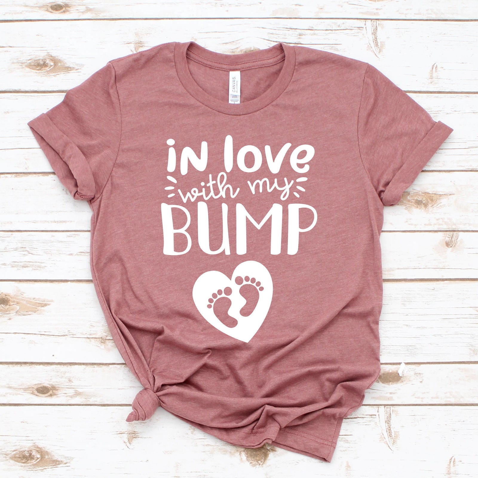 In Love with My Bump - Cute Pregnancy Valentine T Shirt - Mom to Be Valentine's Day Shirt - Valentines Baby Bump Shirt