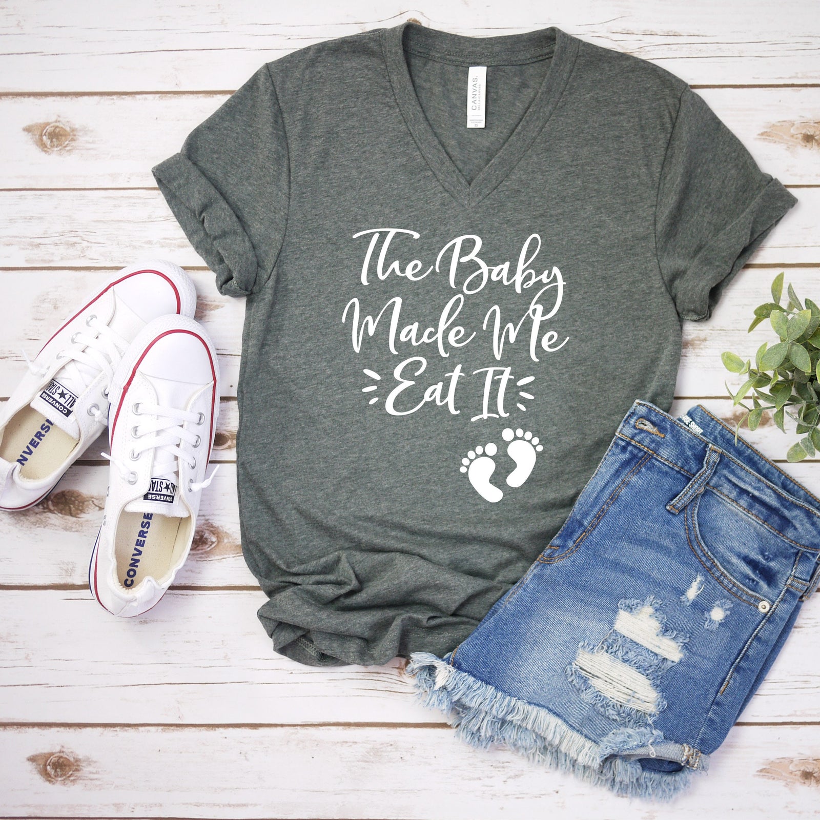 The Baby Made Me Eat It T Shirt - Mom Shirts - Mom Life - Funny Mommy to Be Shirt - Pregnant - Maternity