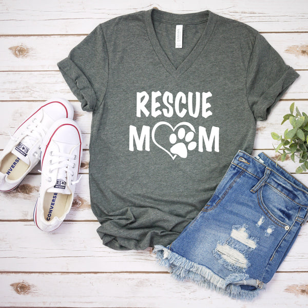 Rescue Mom T Shirt for Dog Lovers - Comfort and Style