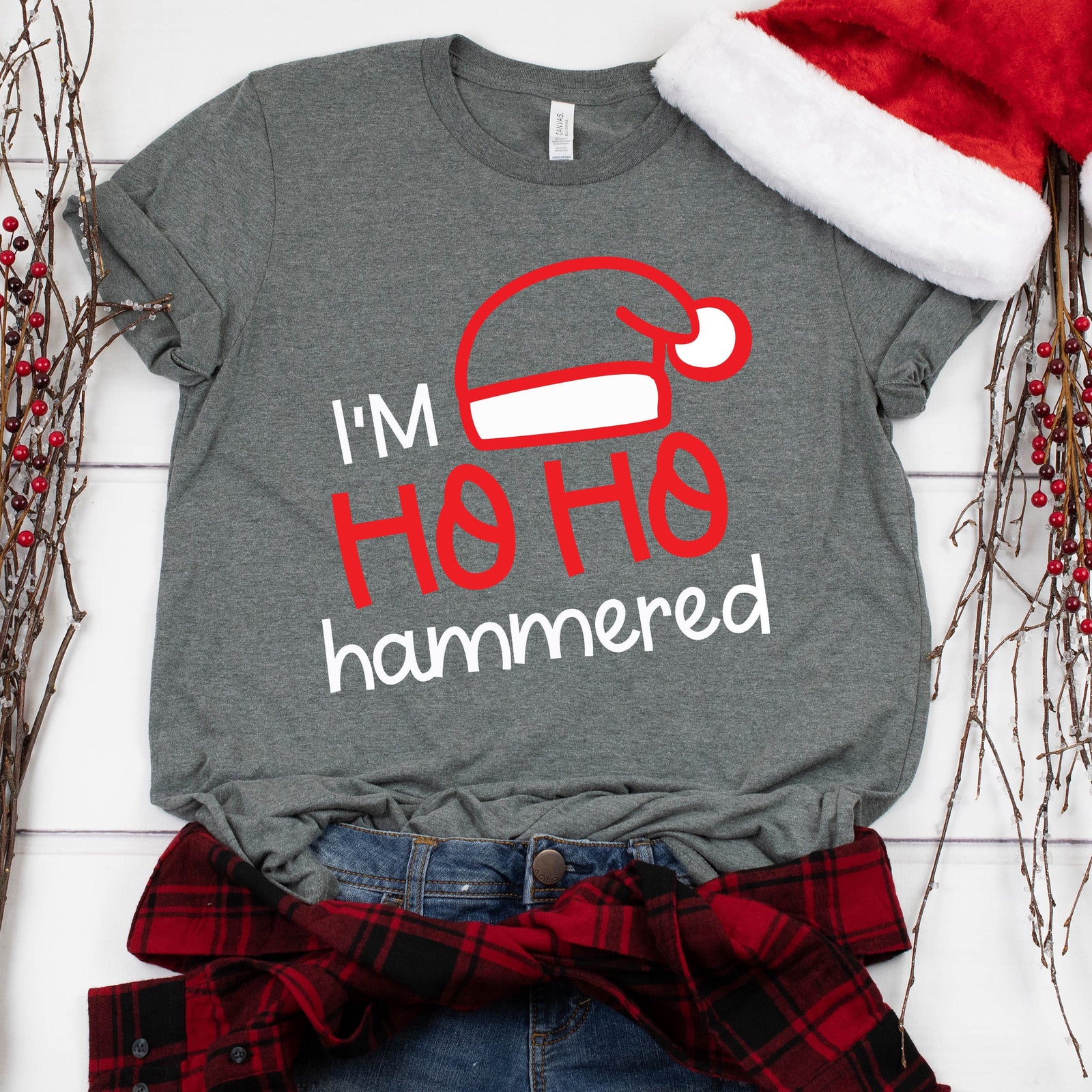 I'm Ho Ho Hammered T Shirt- Funny X-Mas T Shirt - Funny Drinking Santa Christmas Shirt - Christmas Party T shirt Gift