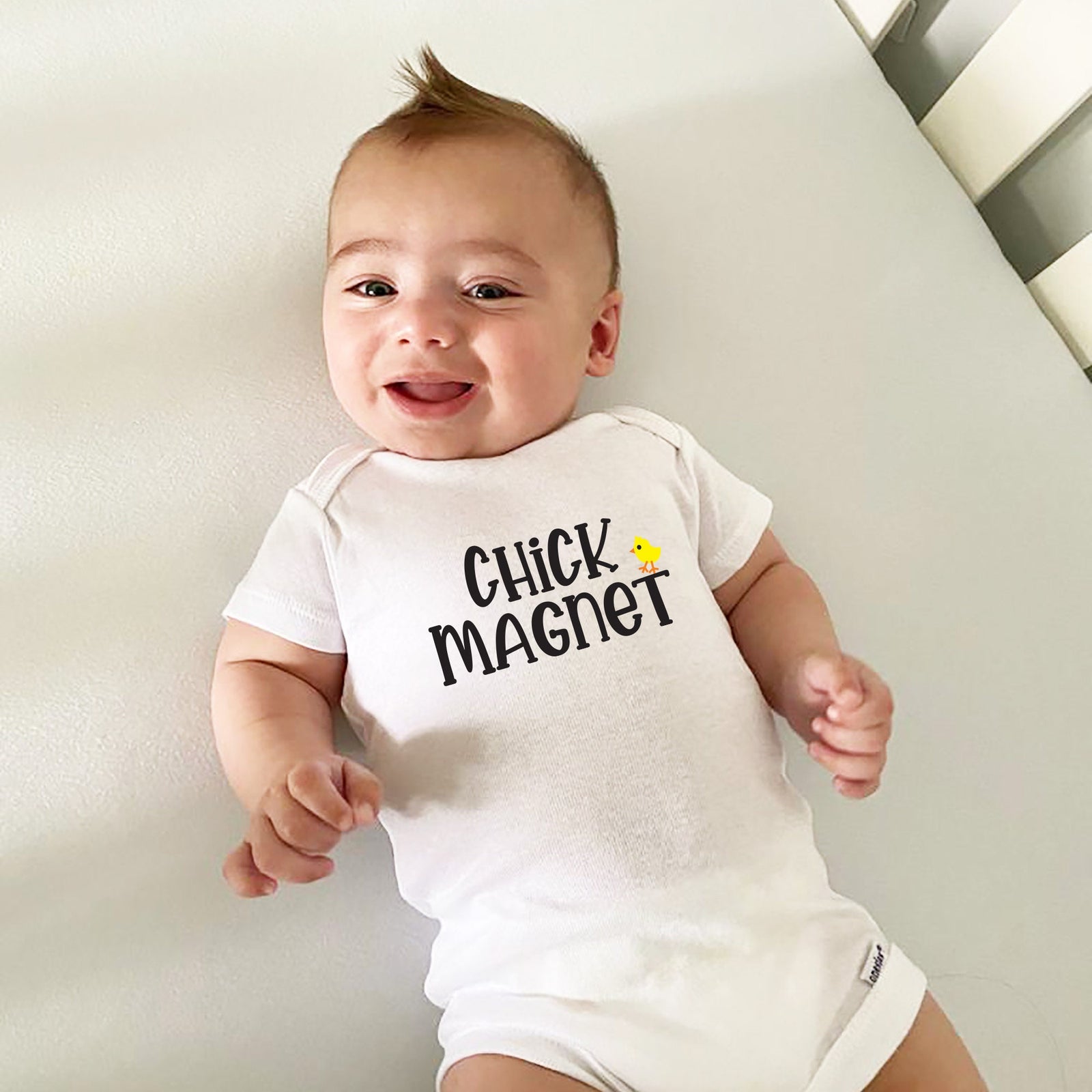 Chick Magnet Onesie - Cute Baby Onesie - Easter Shirt for Infants