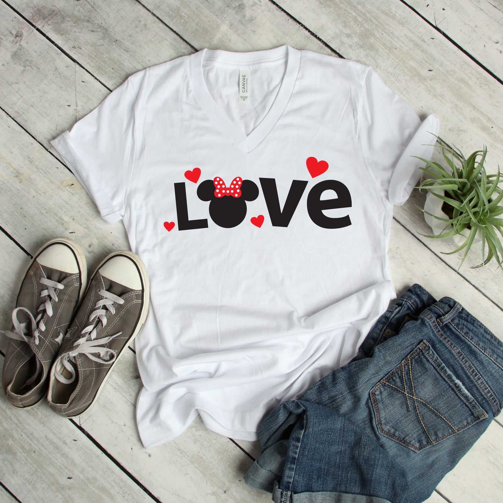 Minnie Love Valentine T Shirt - Disney Valentine's Day Shirt- Minnie Mouse Love Heart Shirt