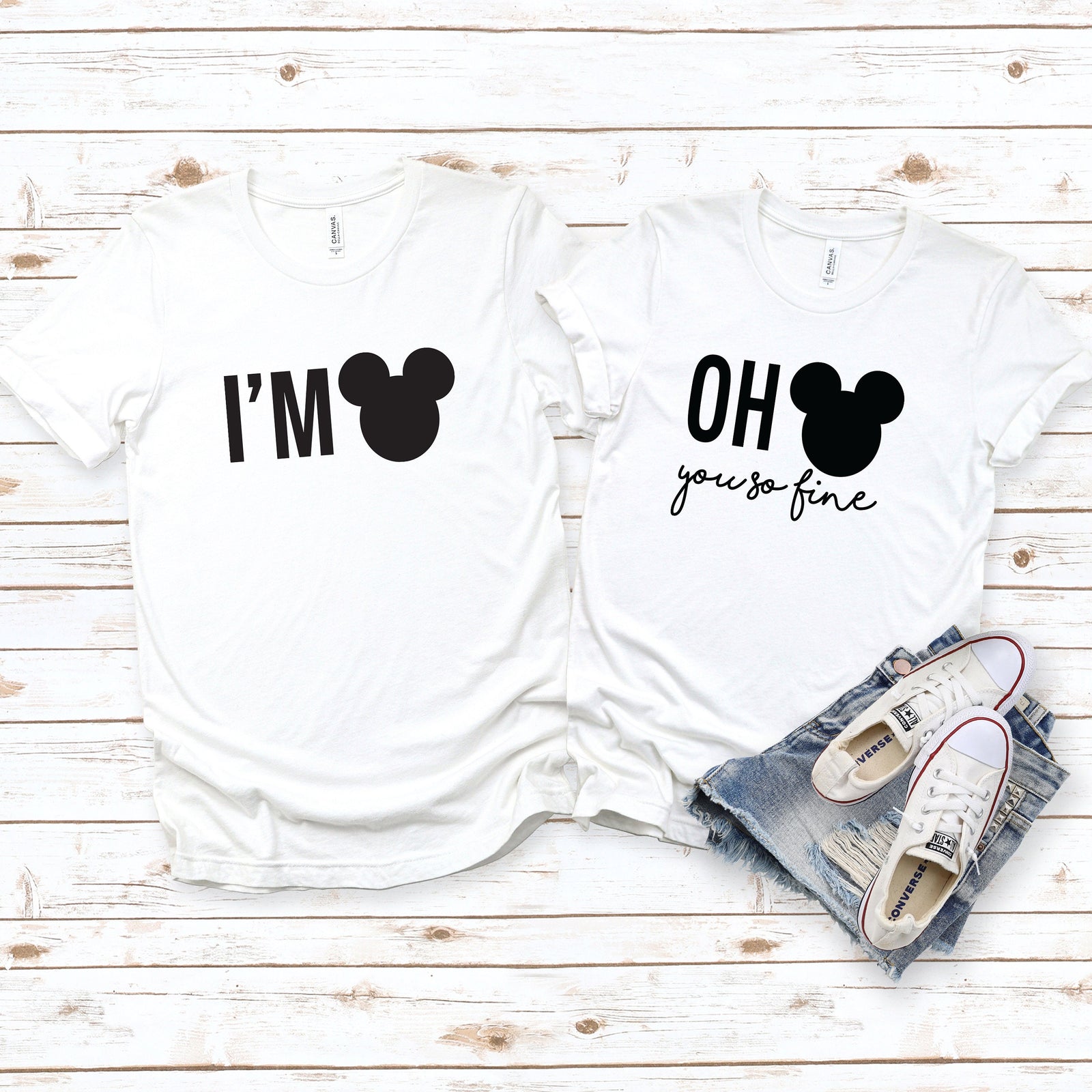 Oh Mickey You So Fine and I'm Mickey Matching T Shirts - Disney Couples Shirt - Valentines Day Set - Mickey Minnie Couple Shirt
