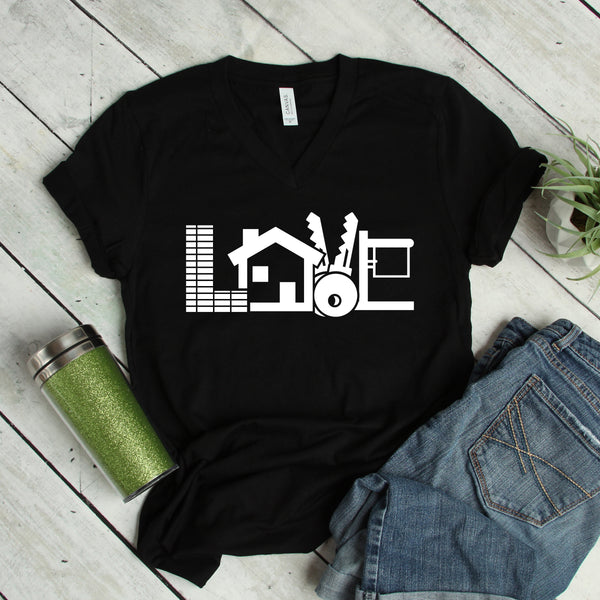 Real Estate Love Shapes Funny Salesman Shirt for Agents