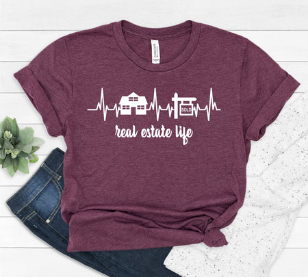 Real Estate Life Heart Beat Shirt for Motivated Salesmen