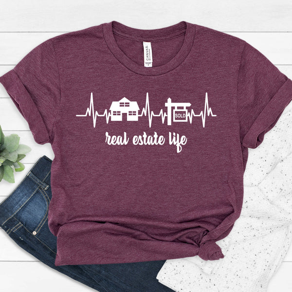 Real Estate Life Heart Beat Shirt for Motivated Salesmen