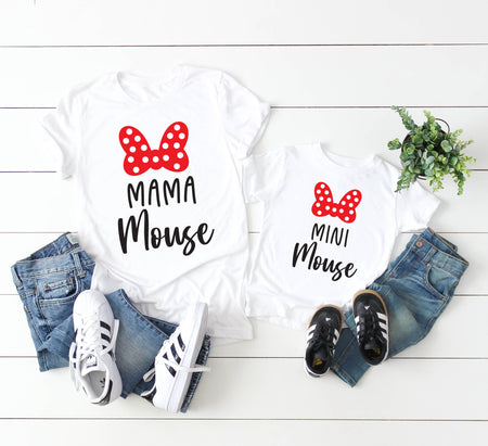 Mama Mouse and Mini Mouse T Shirt Set for Family Fun