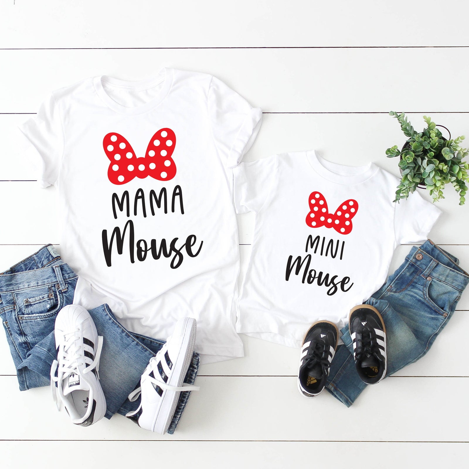 Mama Mouse and Mini Mouse T Shirt Set- Disney Matching Minnie Mouse Shirts for Mom and Daughter - Mommy and Me