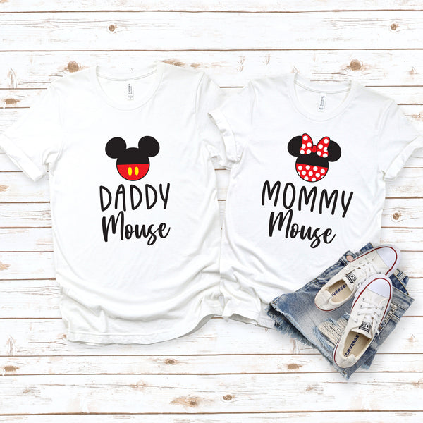 Daddy Mouse and Mommy Mouse Custom Matching Disney Shirts