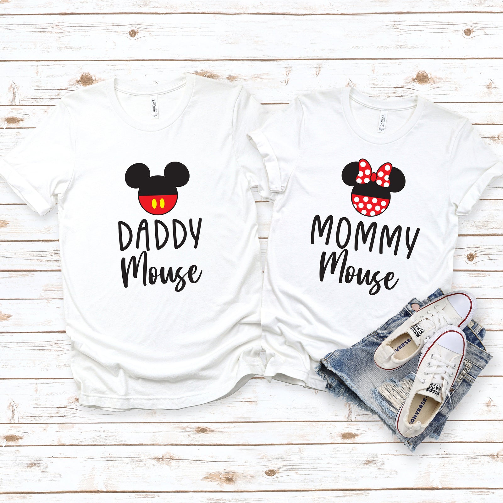 Daddy Mouse and Mommy Mouse Custom Matching Disney Shirts - Disney Couples - Mickey and Minnie
