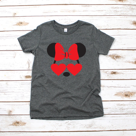 Valentine's Day Minnie Mouse Youth T Shirt for Kids