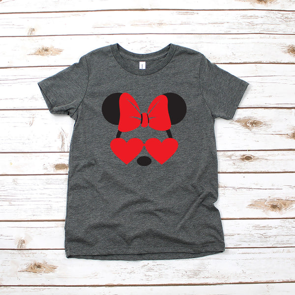 Valentine's Day Minnie Mouse Youth T Shirt for Kids