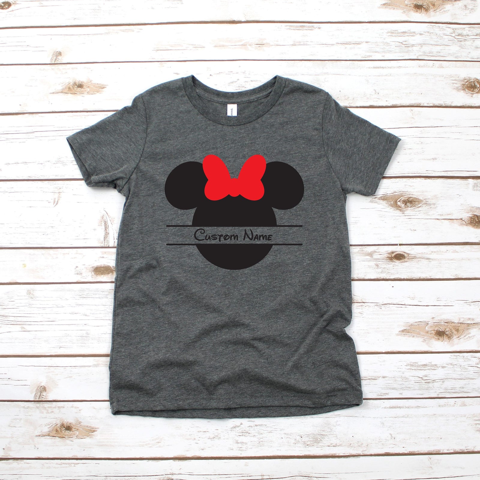 Custom Name Minnie Mouse Youth T Shirt - Personalized Disney Kids T Shirts - Cool Minnie T Shirt - Name Monogram Minnie Shirt