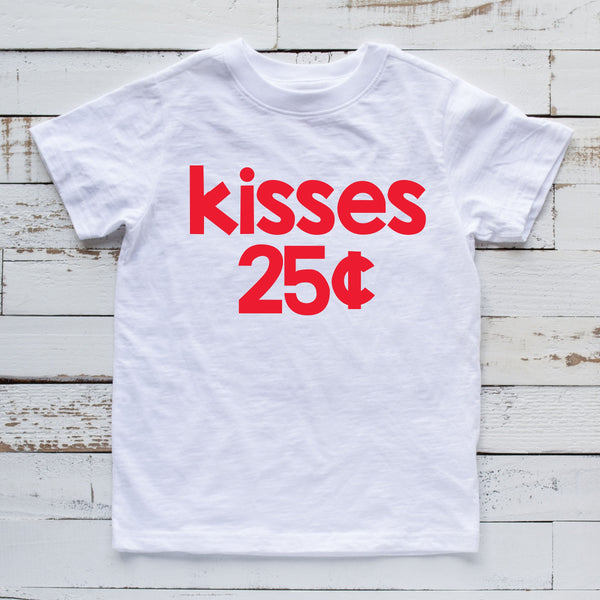 Kisses 25 Cents T Shirt for Kids - Adorable Valentine Wear