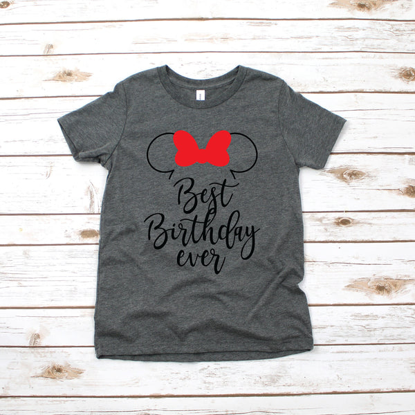 Best Birthday Ever Youth Minnie Mouse Shirt for Kids