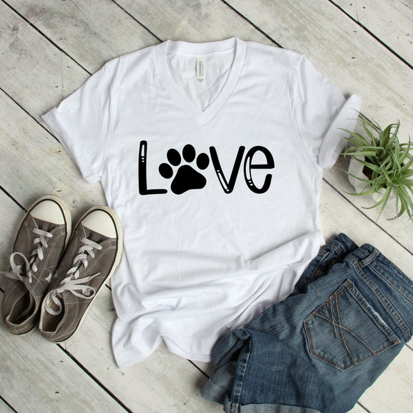 Love Dog Paw Shirt for Dog Lovers - Perfect Gift