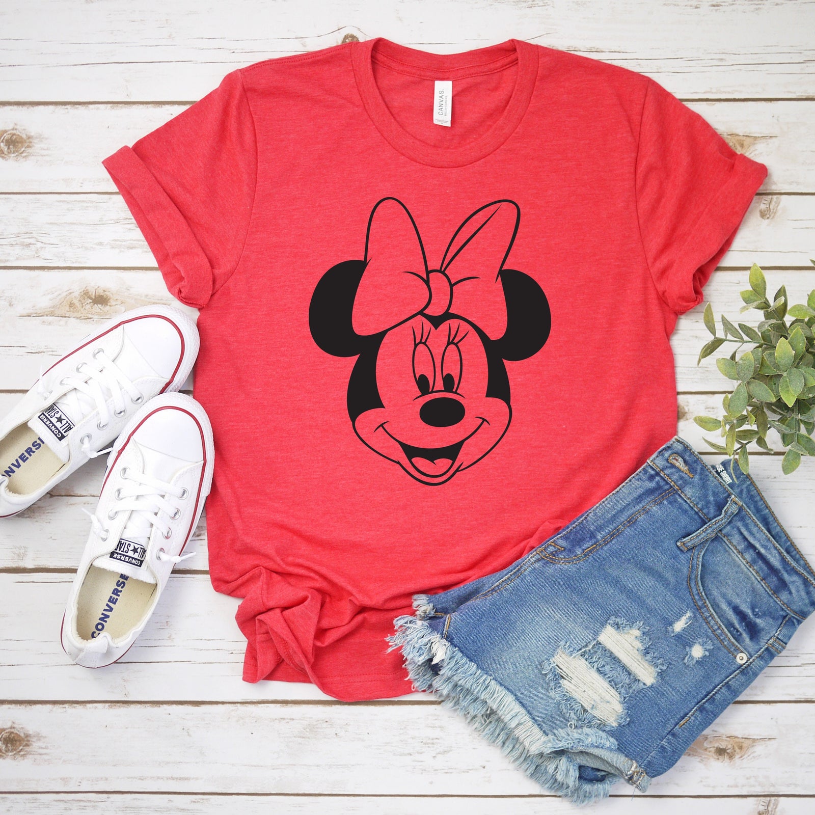 Minnie Mouse Face T Shirt- Custom Minnie Mouse T Shirt - Minnie Silhouette