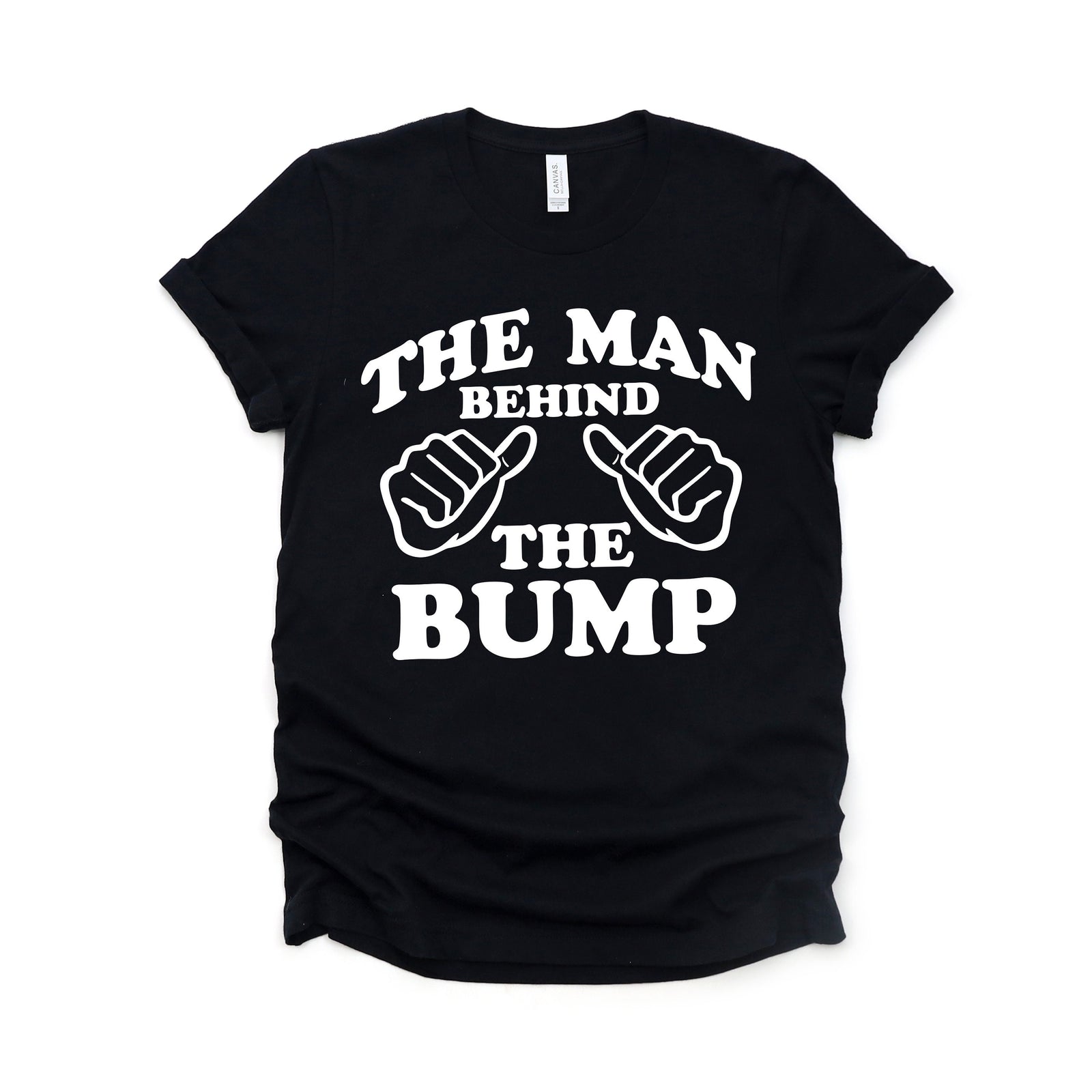 The Man Behind the Bump Men's T-shirt  - Daddy to be - Baby Reveal Shirt for Dad - Funny Baby Announcement