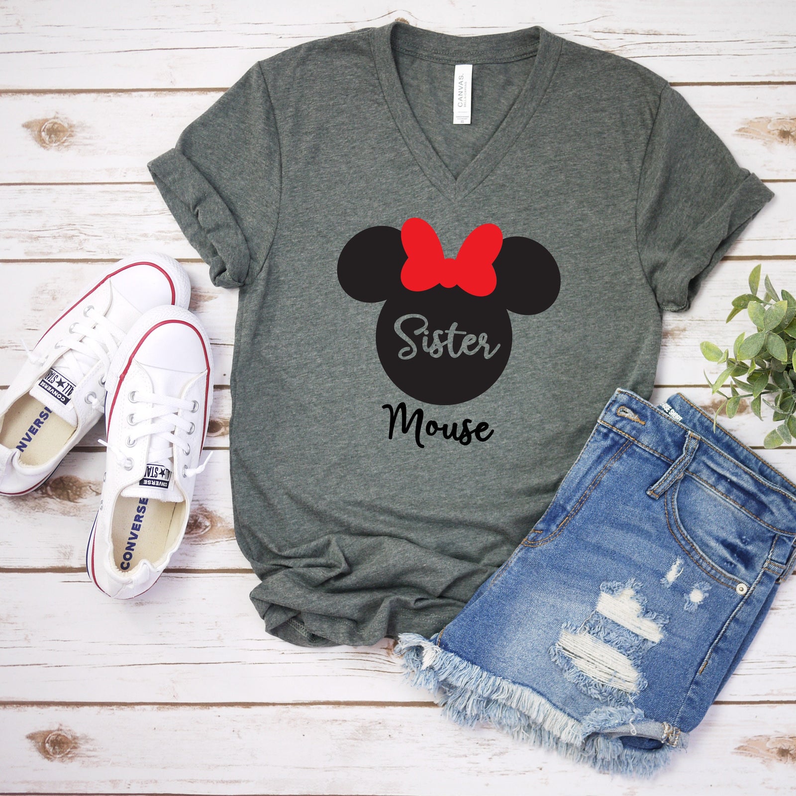 Sister Minnie Mouse t shirt - Disney Trip Matching Shirts - Cute Minnie Shirt -Family Matching Disney Shirts - Custom Name