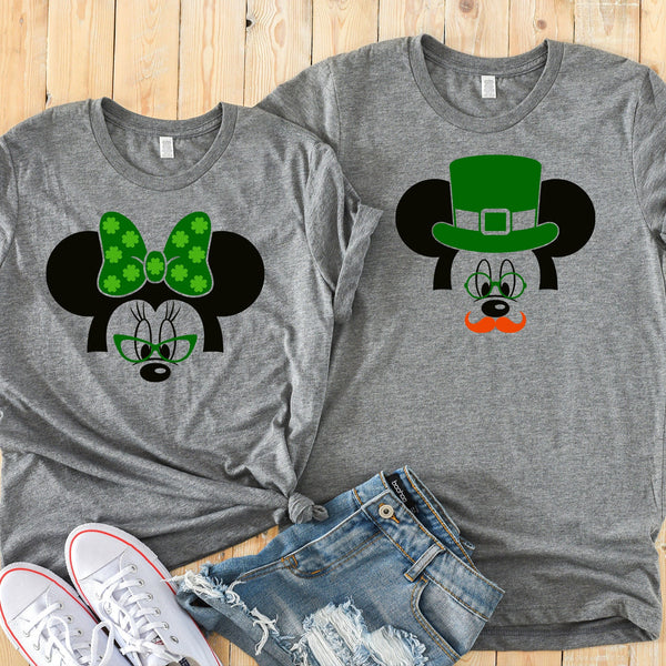 St. Patrick's Day Minnie and Mickey Couples Shirts for Fun