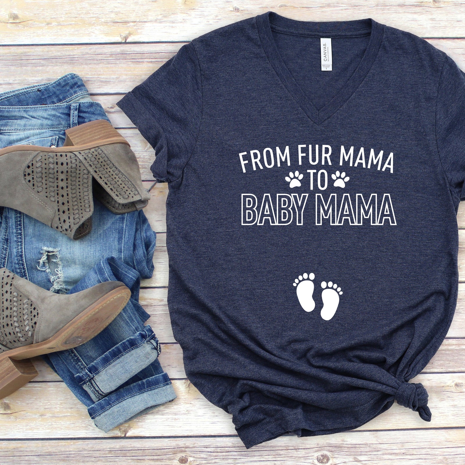 From Fur Mama to Baby Mama T-shirt - Mom to be Shirt - Mom to be Gift - New Mom Gift - Baby Announcement T Shirt