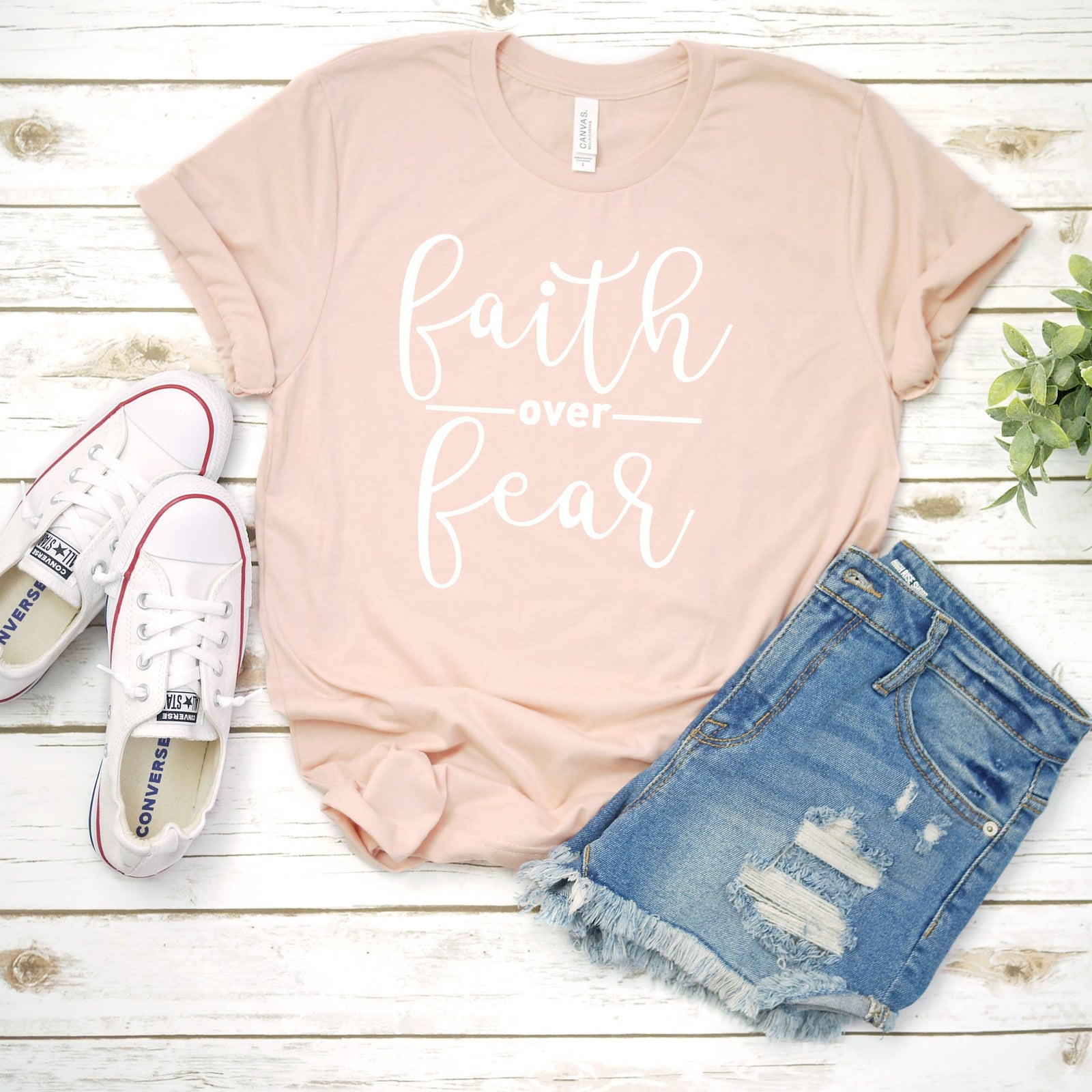 Faith Over Fear T Shirt - Christian Shirt- Jesus T Shirt - Blessed T Shirt - Inspirational Faith Shirt