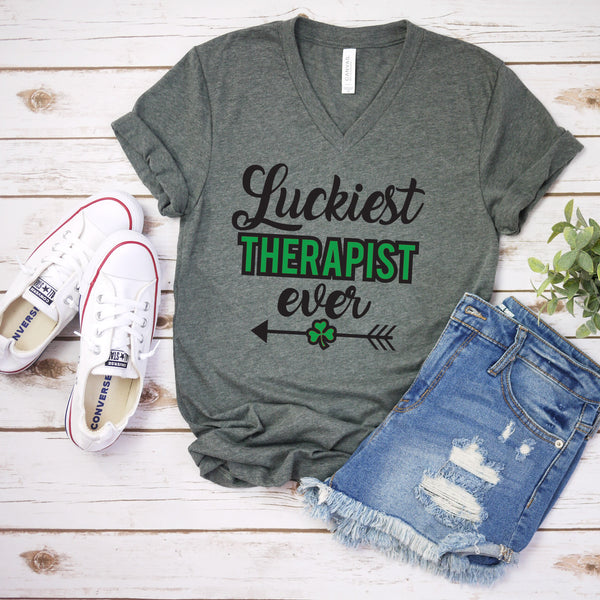 Luckiest Therapist Ever St. Patrick's Day Shirt for Fun