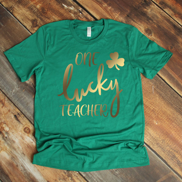 One Lucky Teacher T Shirt for Festive St. Patrick's Day