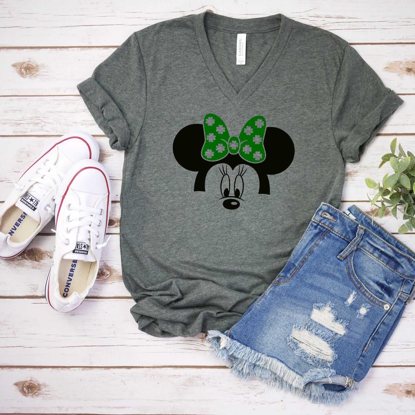 St. Patrick's Day Minnie Mouse T Shirt- Shamrock Clover Minnie Shirt - Lucky Minnie Shirt - Disney St. Patty's Day Shirt - Disney Fan Shirt
