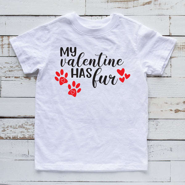 My Valentine Has Fur Love T Shirt for Pet Lovers