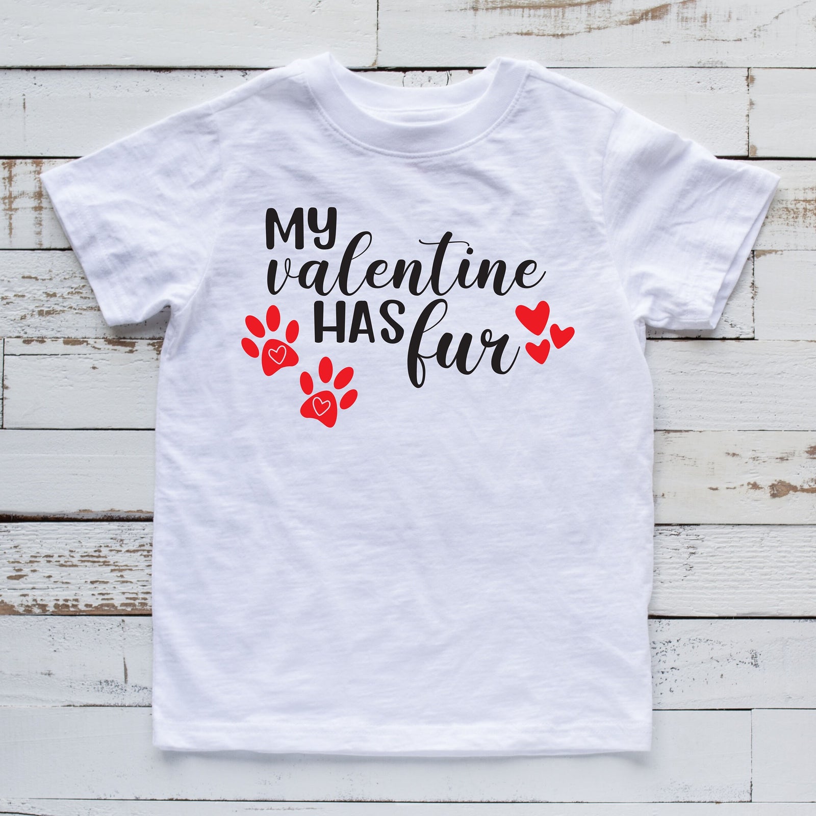 My Valentine Has Fur Love T Shirt - Valentine Shirt for Infants Toddlers Youth Kids - Love T Shirt - Dog Pet Lover