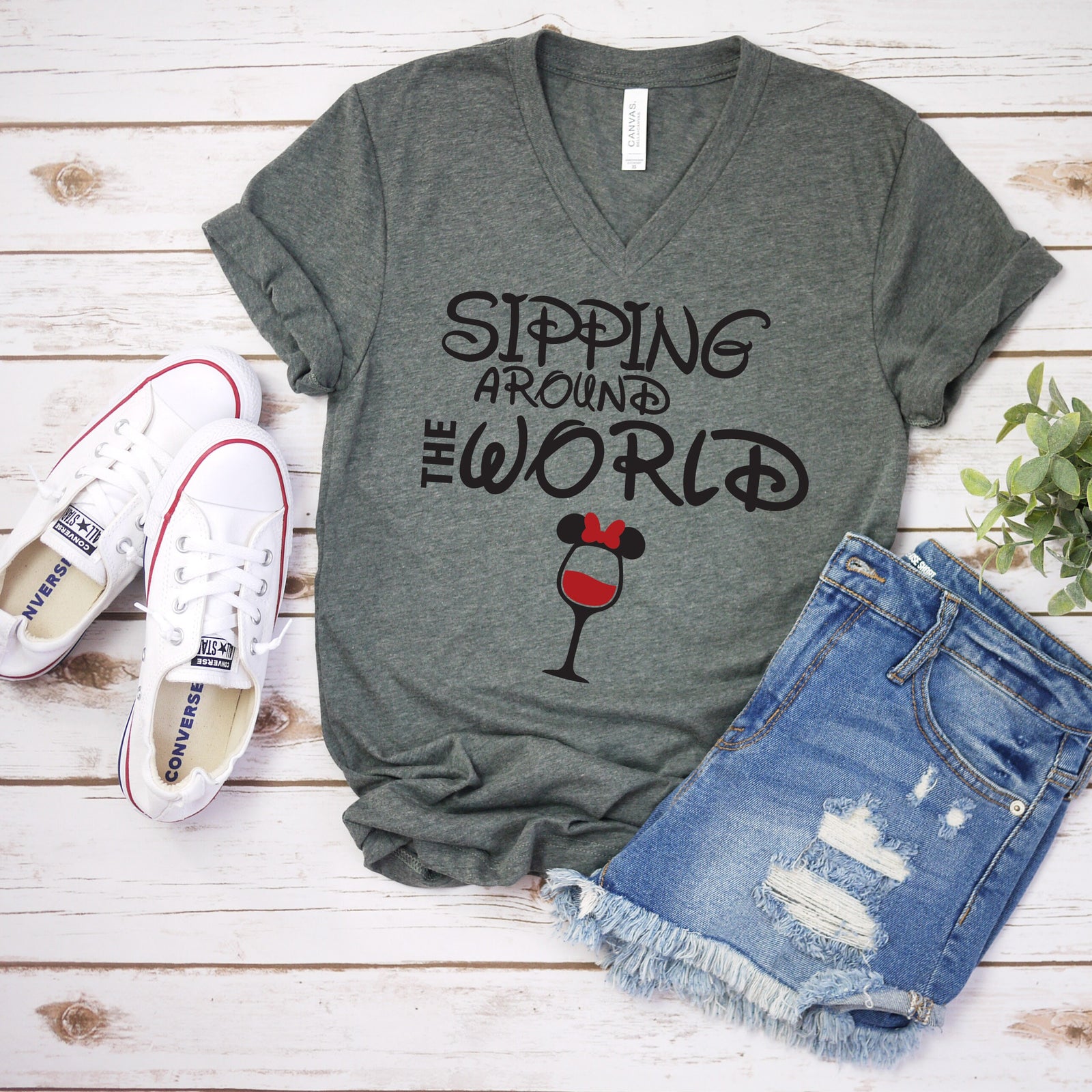 Sipping Around the World T Shirt- Epcot Food and Wine Festival - Disney Adult Shirt