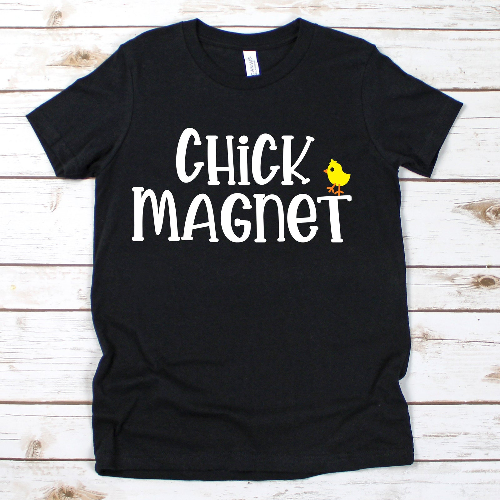Chick Magnet Shirt - Kids Easter Shirt - Cute Yellow Chick- Gift for God Son