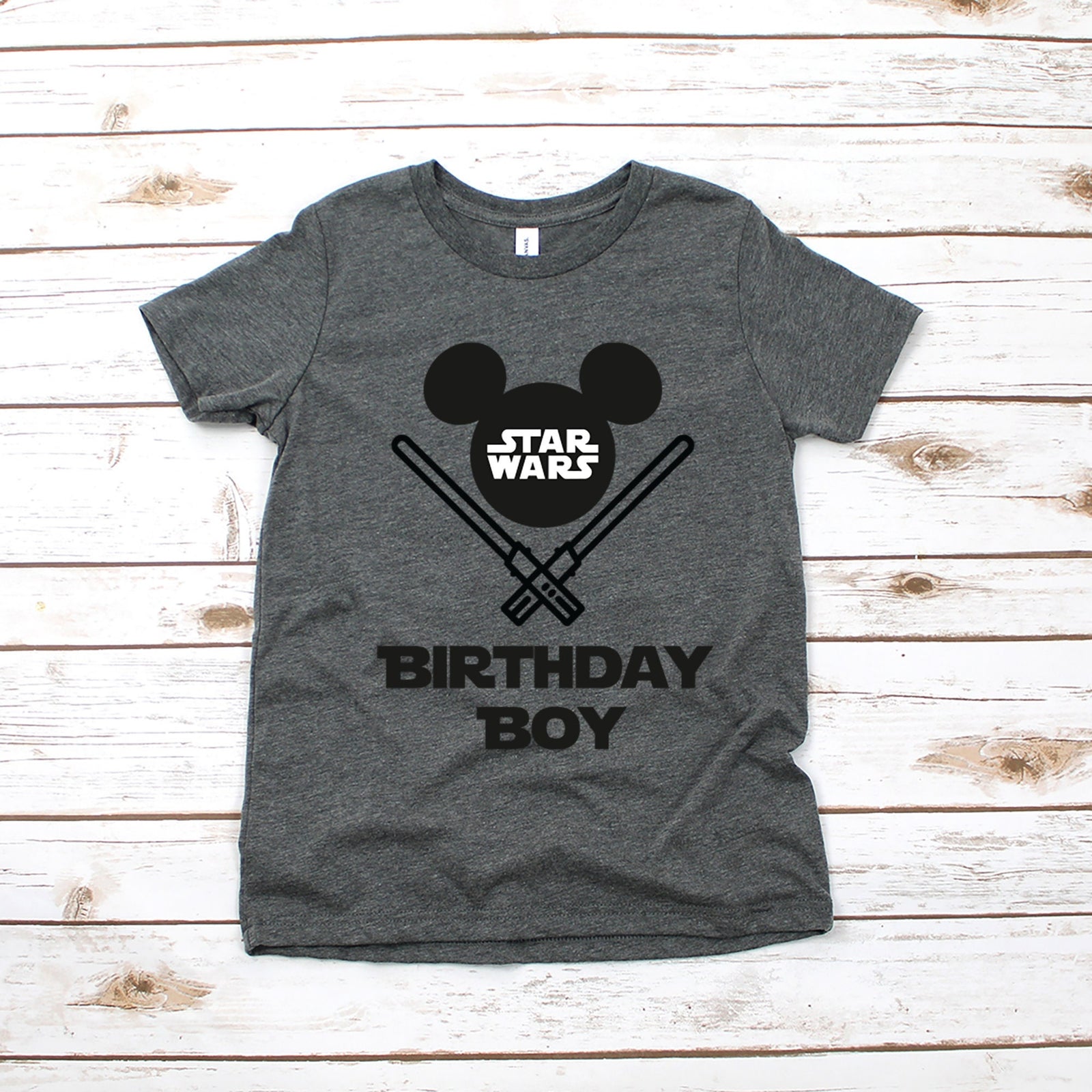 Birthday Boy Star Wars Mickey Mouse Youth T Shirt - Disney Kids T Shirts - Celebration Party