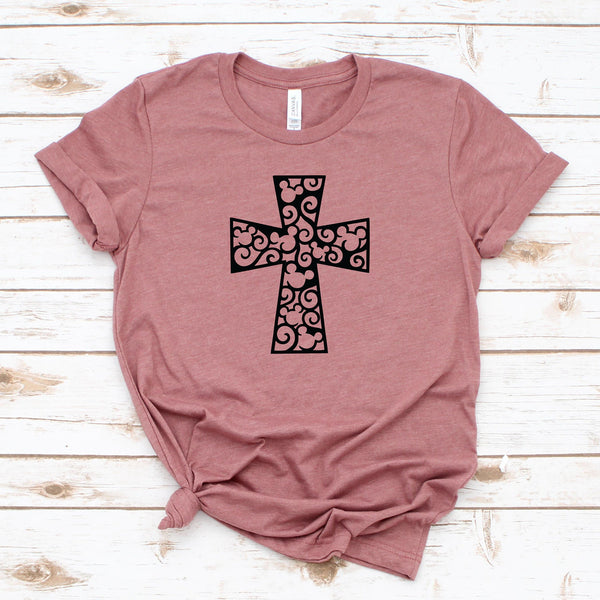 Hidden Mickey Inside Cross Easter Disney Shirt for Adults