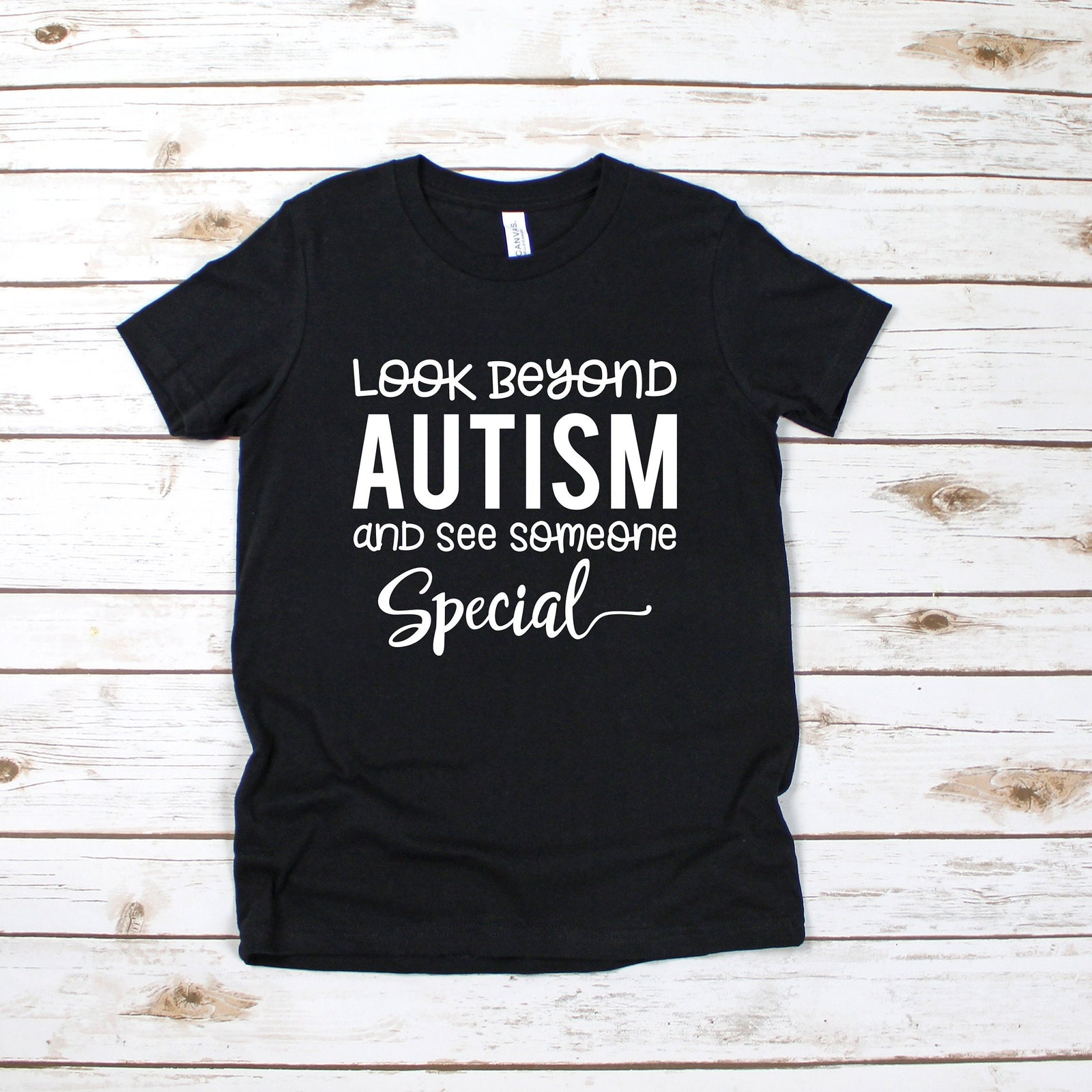 Look Beyond Autism and See Someone Special T Shirt - Kids Autism Awareness Shirt - Children Inclusion Autism Awareness Shirt