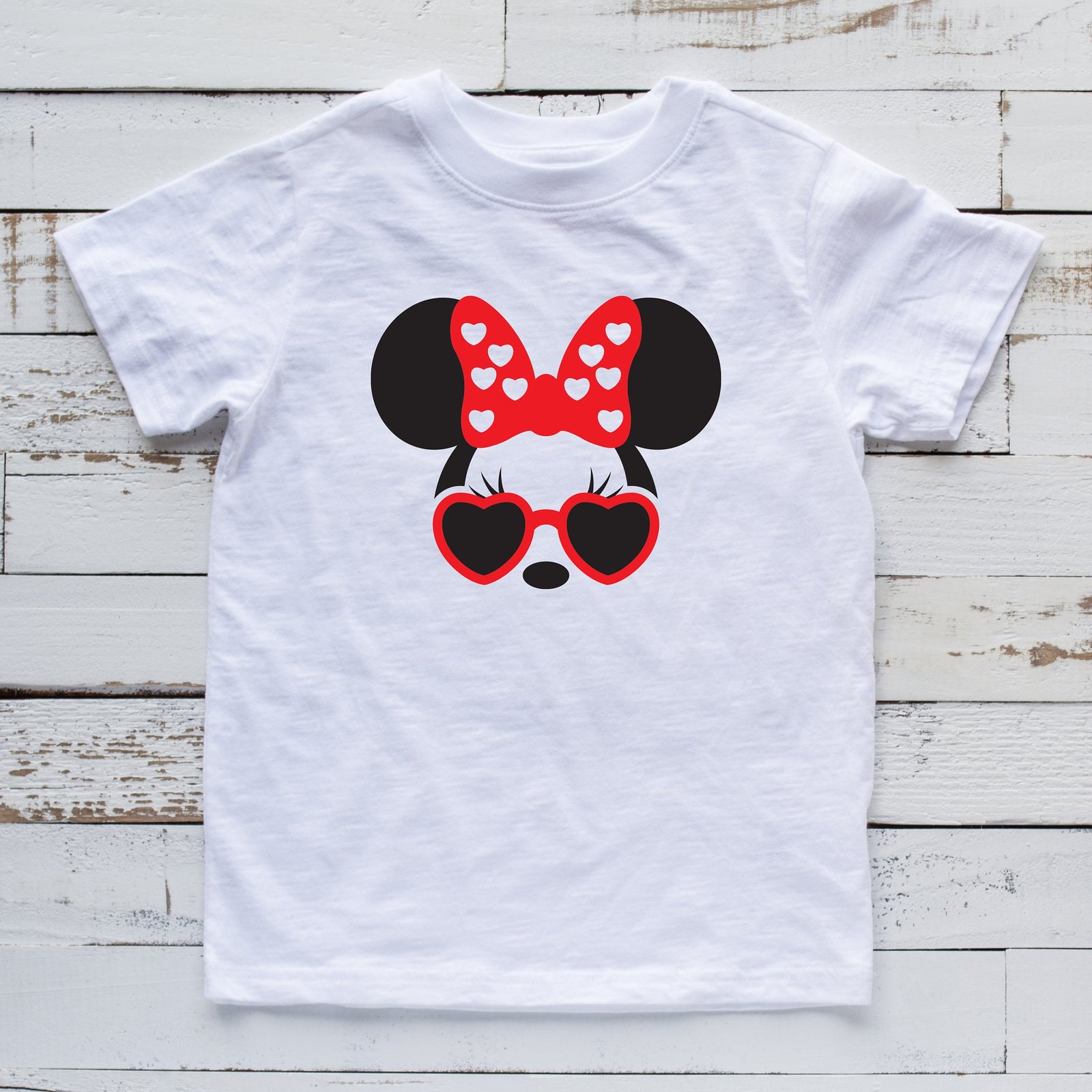Custom Name Minnie Mouse Disney T shirt - Name Monogram Minnie Mouse Sunglasses Kids Shirt  - Personalized Disney Matching Family Shirts