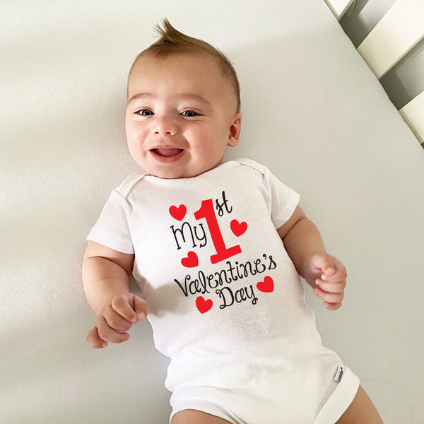 My First Valentine's Day Onesie for Baby Boy or Girl