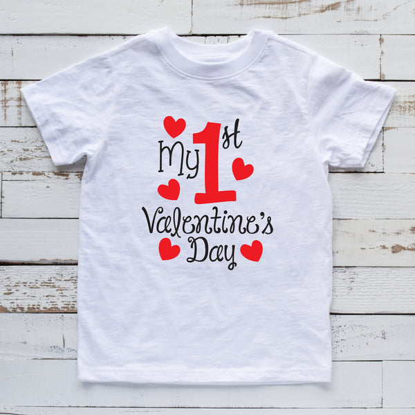 My First Valentine's Day T Shirt for Infant Toddlers