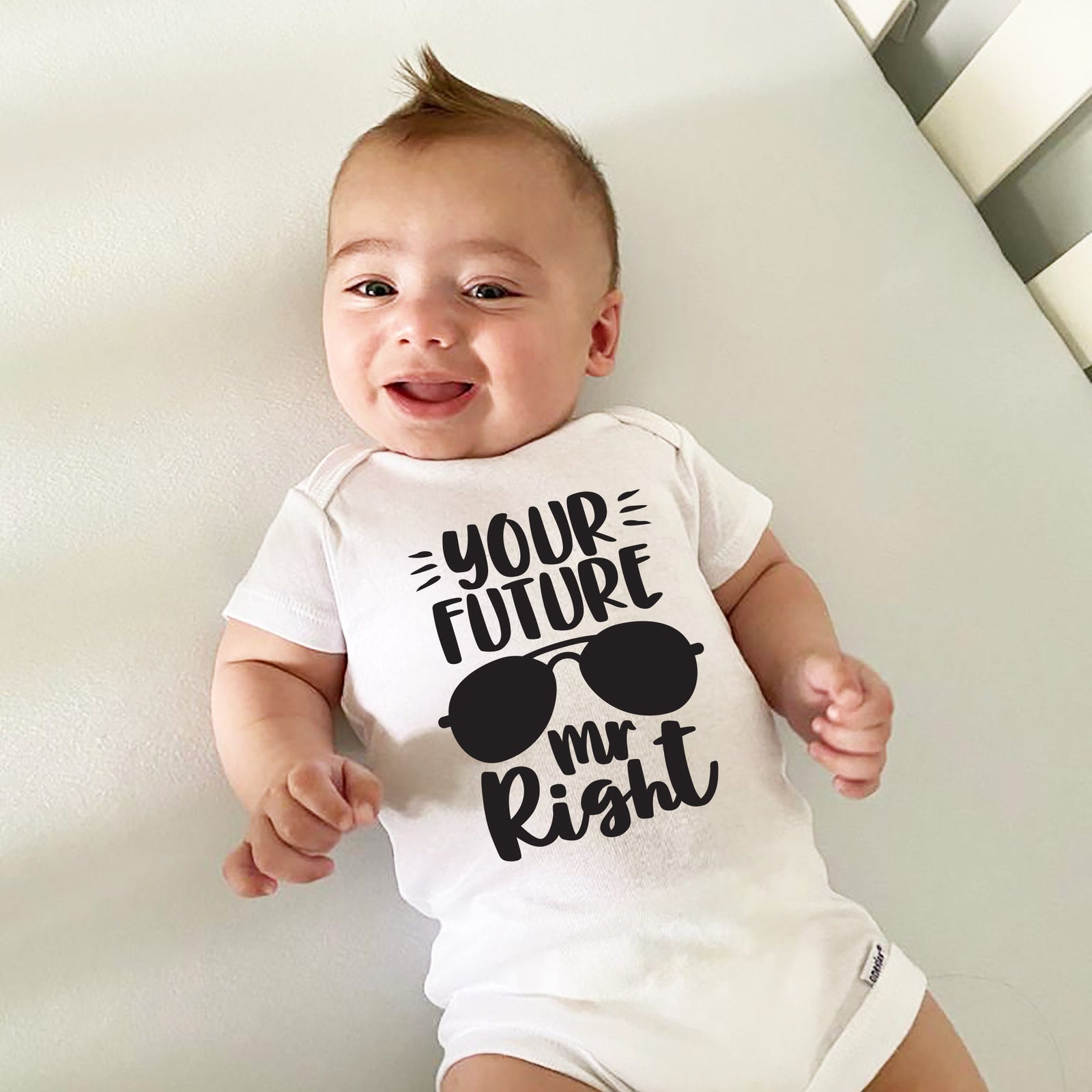 Your Future Mr. Right - Cute Funny Baby Infant Onesie - Valentine's Day - Steal Your Heart