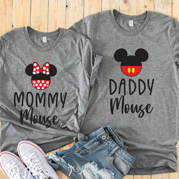 Daddy Mouse and Mommy Mouse Custom Matching Disney Shirts