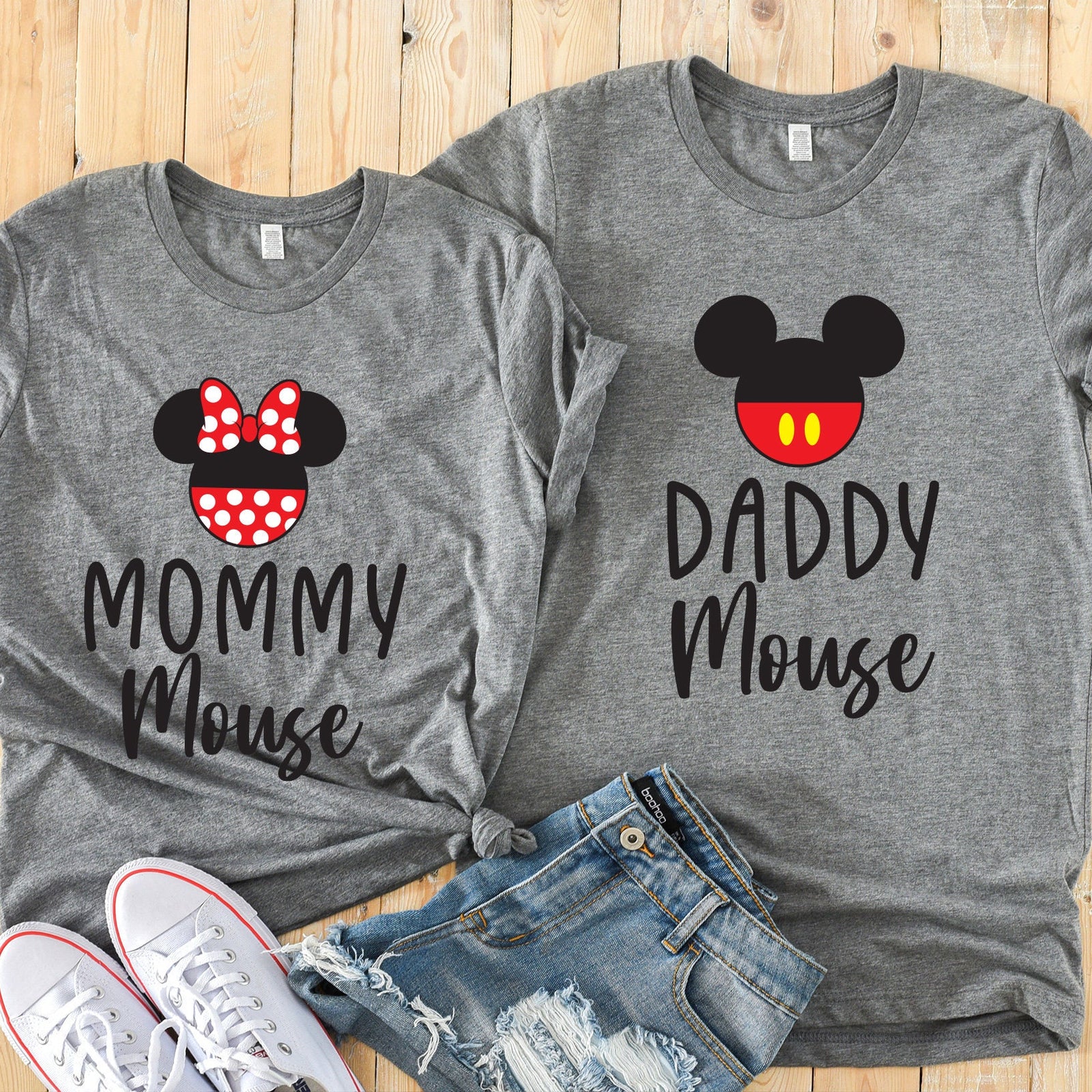 Daddy Mouse and Mommy Mouse Custom Matching Disney Shirts - Disney Couples - Mickey and Minnie