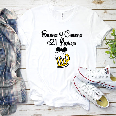 Beers and Cheers to 21 Years T Shirt for Birthday Fun