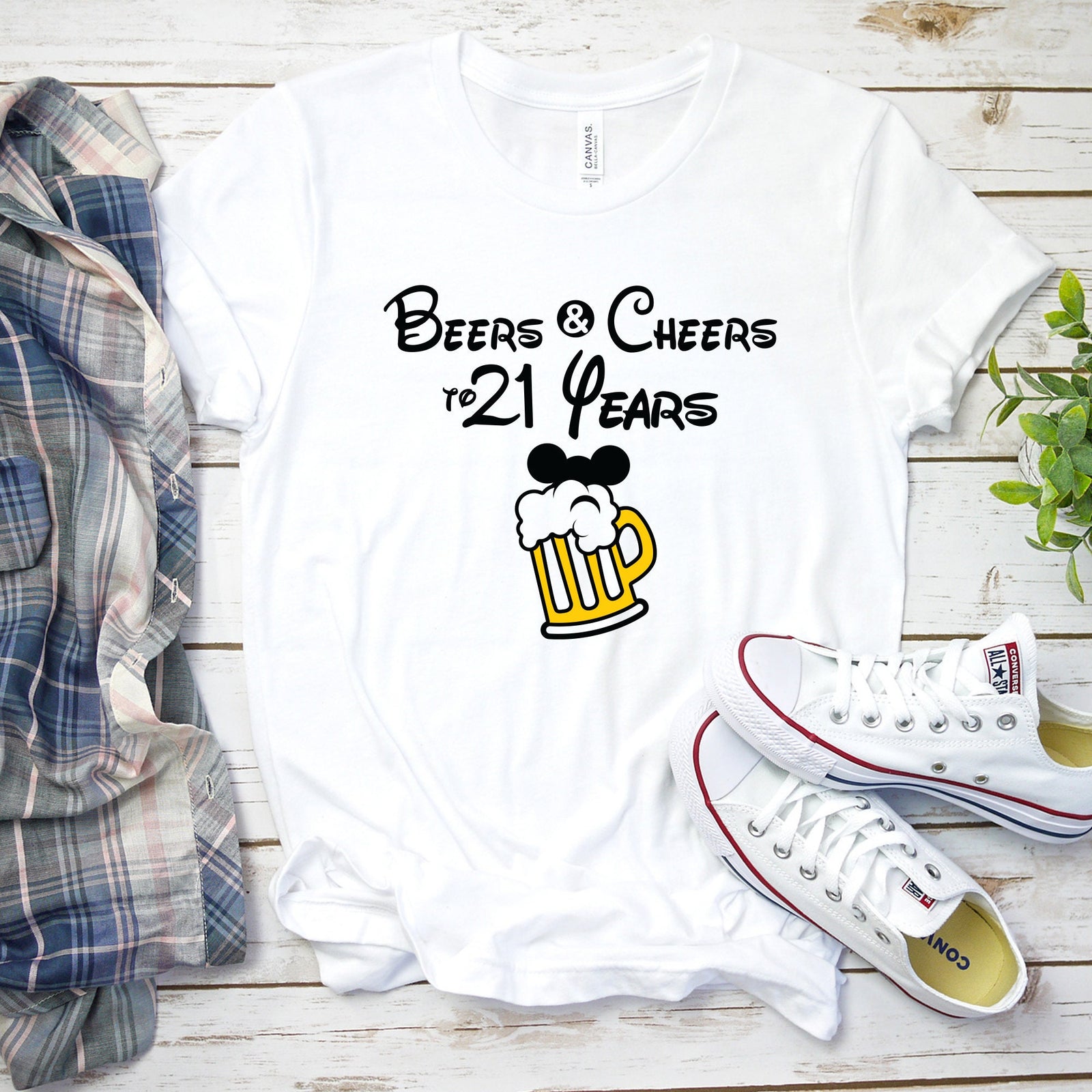 Beers and Cheers to 21 Years T Shirt - Disney Epcot Drinking Shirt - Birthday Vacation