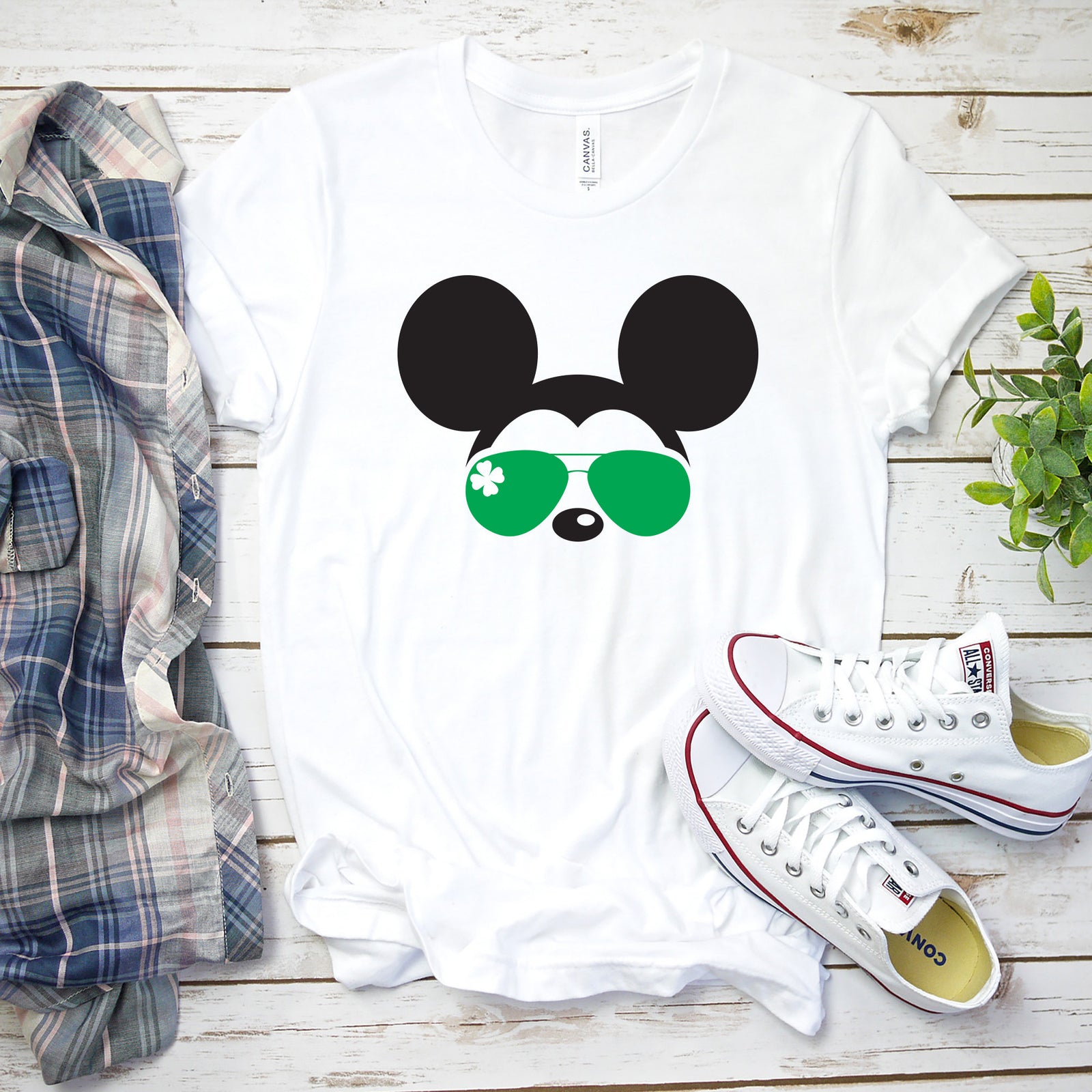 St. Patrick's Day Mickey Mouse T Shirt- Shamrock Sunglasses - Clover - Lucky Mickey - Disney St. Patty's Day