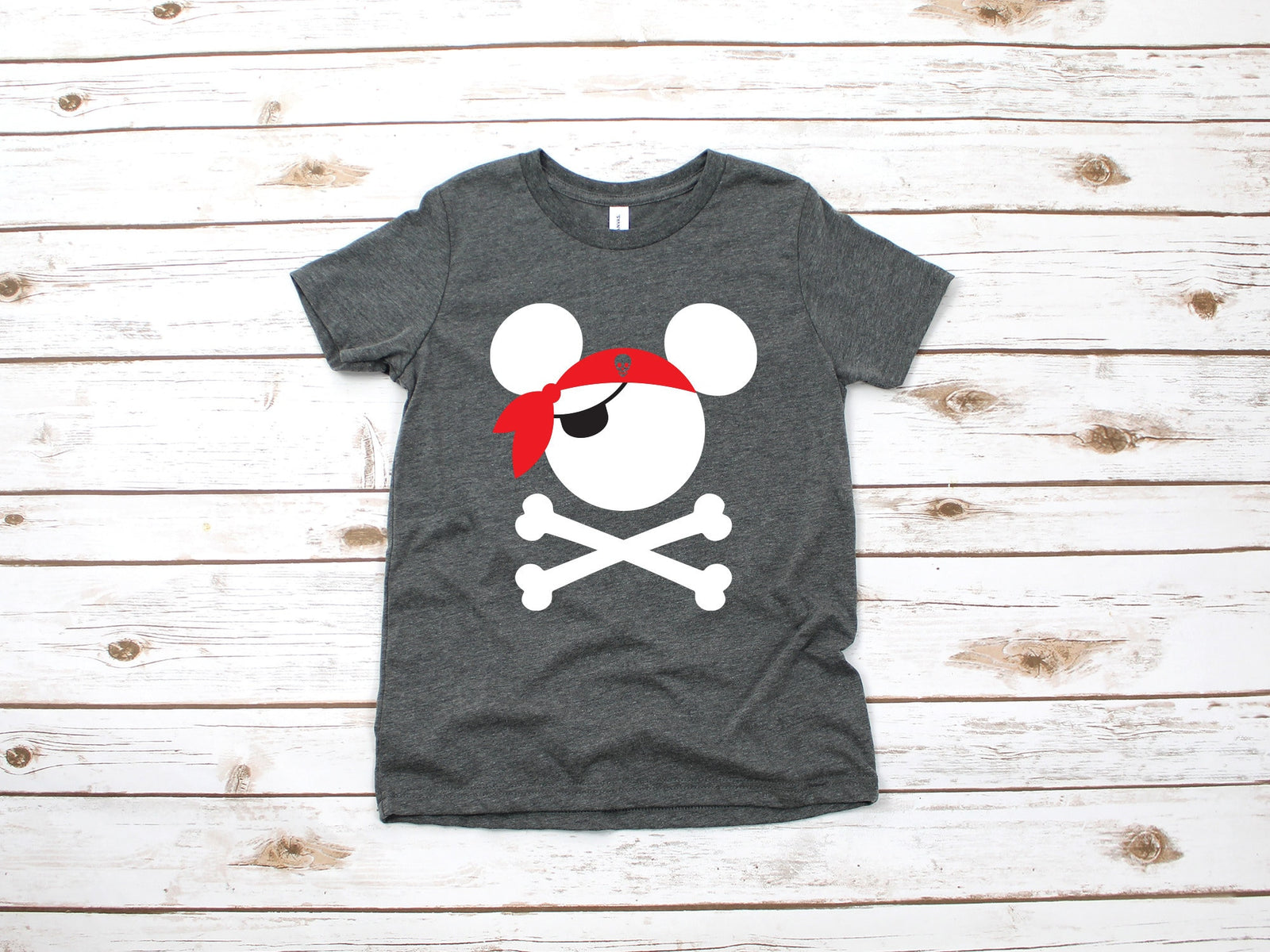Custom Pirate Mickey Mouse Youth T Shirt - Disney Kids Mickey T Shirts - Disney Matching Family Shirts