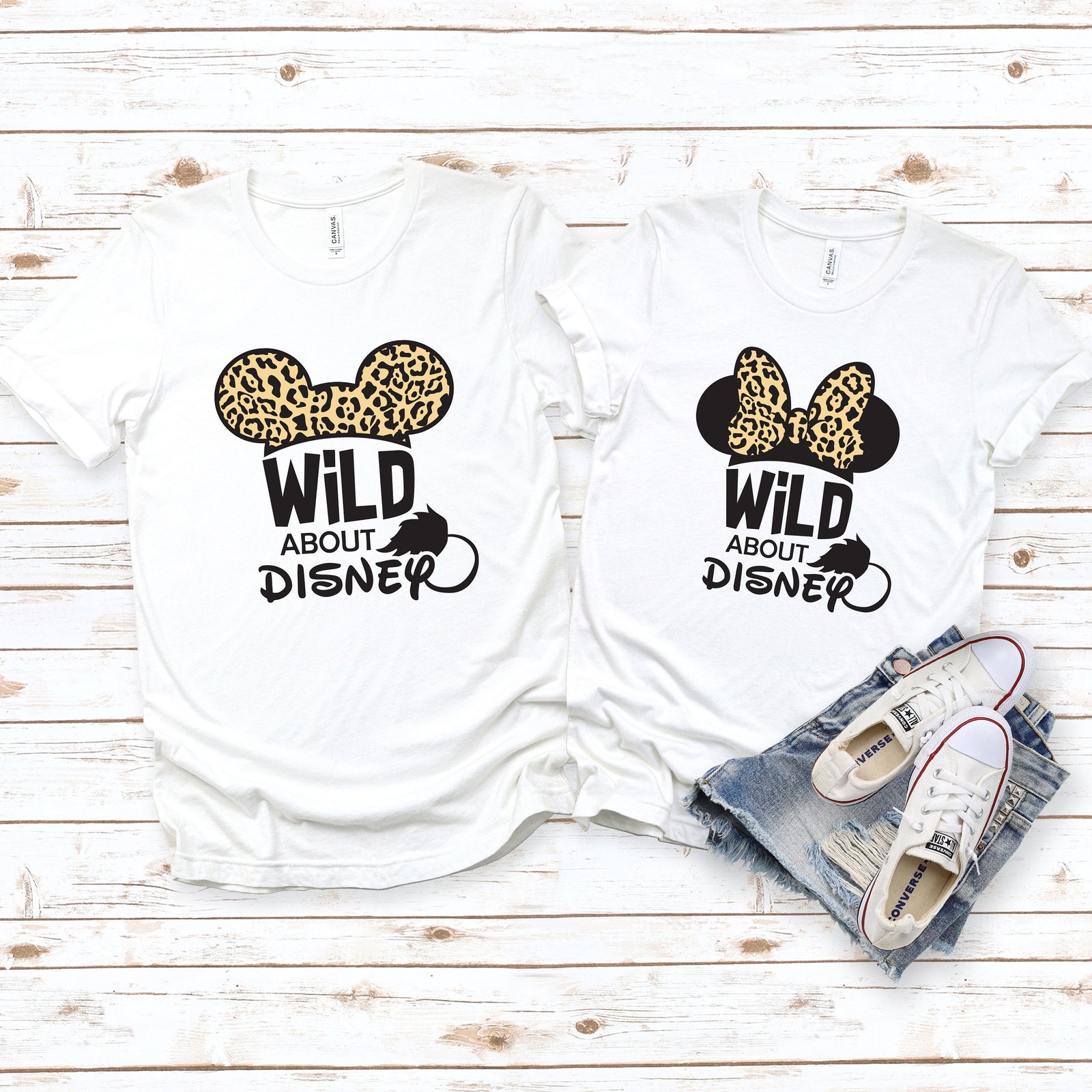 Wild About Disney - Animal Kingdom Minnie and Mickey Shirts - Disney Couples - Matching Shirts - Safari Shirts - Leopard Print