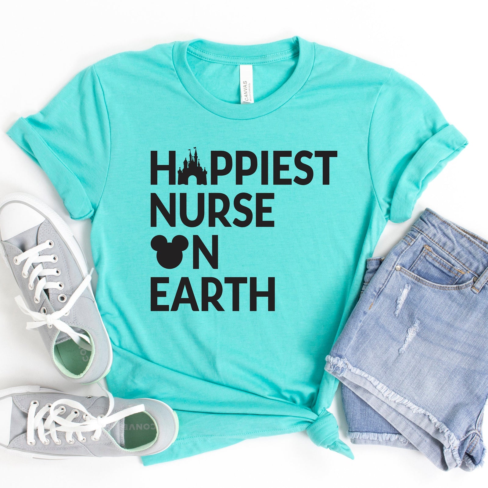 Happiest Nurse on Earth Disney T Shirt- Health Care Worker Gift - Mickey Mouse Castle