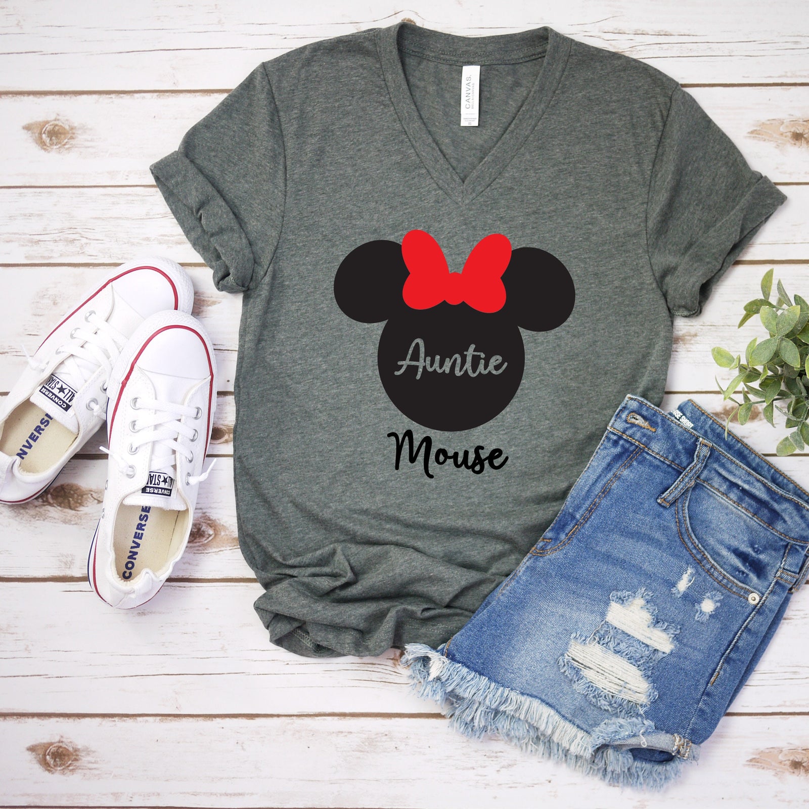 Auntie Mouse Disney T shirt - Disney Trip Matching Shirts - Minnie Mouse-Family Matching Disney Shirts